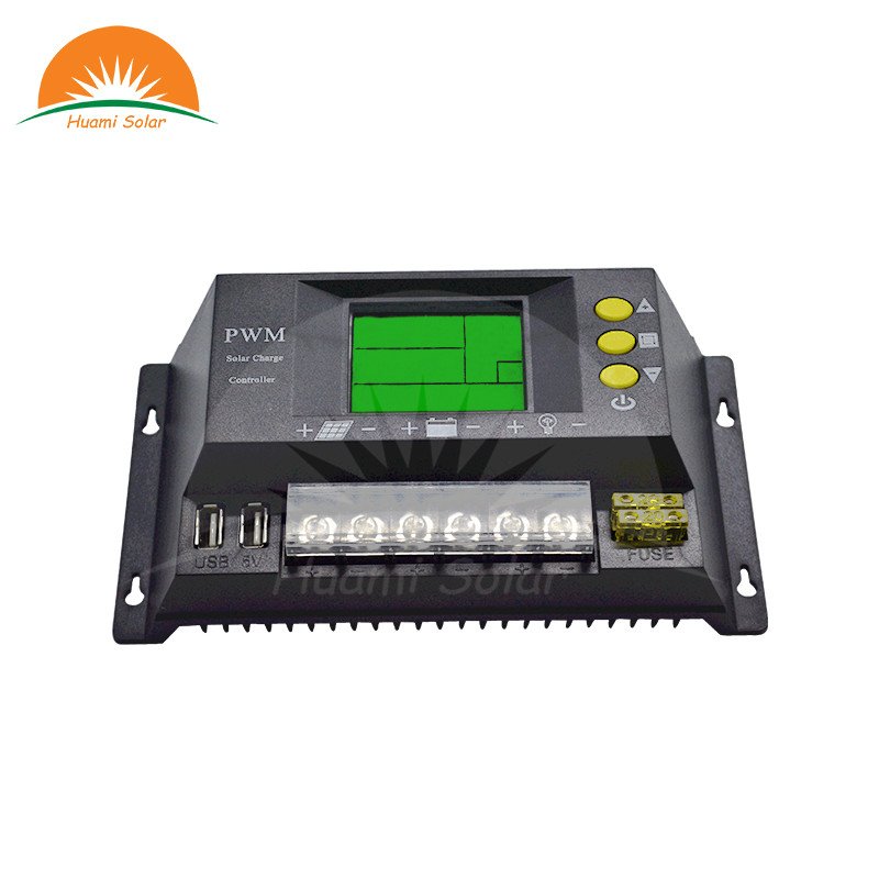 Huami 12V/24V 10A Small LCD PWM Solar Charge Controller HM-10A PWM Solar Charge Controller image1